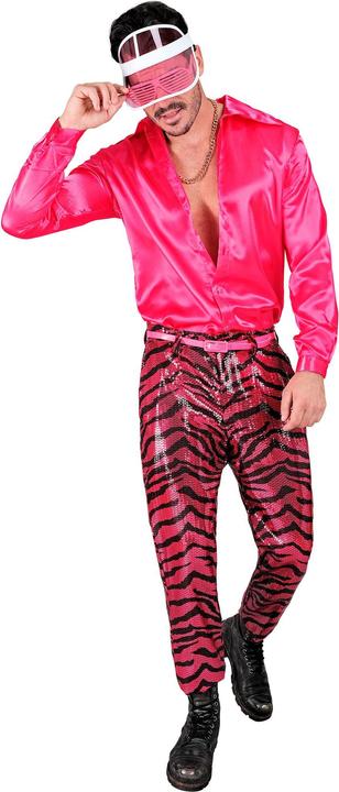 Immagine prodotto Widmann Pantaloni da uomo con paillettes in look zebrato nero/rosa (M)