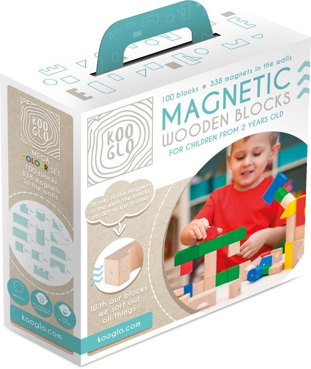 Actual product image Holzecke Magnetic Wooden Blocks MEGA Colour