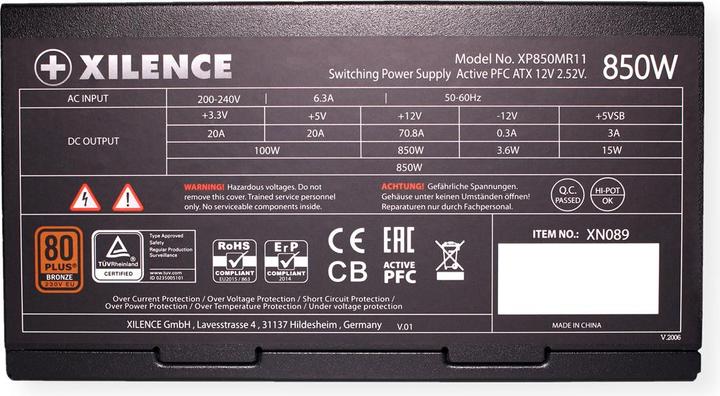 Image du produit Xilence 850 watts Performance A+ III Semi-modulaire (850 W)
