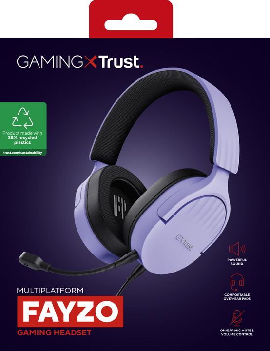 Actual product image Trust Gxt489p Fayzo Headset Purple (Cable)