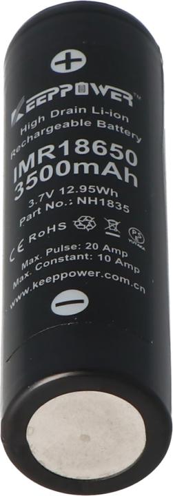 Actual product image Keeppower Battery IMR18650 - (Flat Top) (1 pcs., 18650, 3500 mAh)