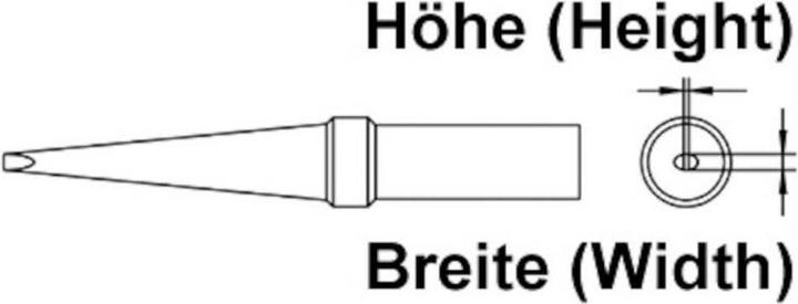 Actual product image Distrelec Schuricht Chisel-shaped soldering tip, long 3.2 mm (Soldering tip)