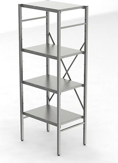 Actual product image kaiserkraft Stainless steel boltless shelving, 4 smooth shelves