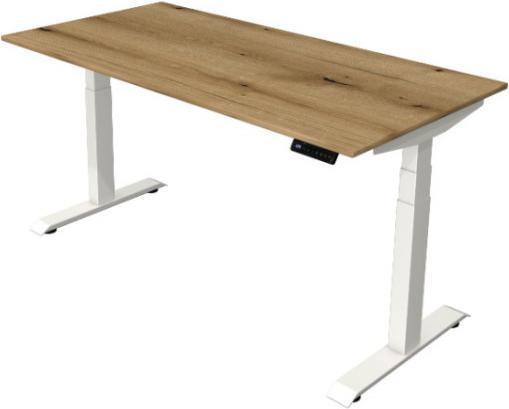 Produktbild Kerkmann Move 4 elektrisch höhenverstellbarer Schreibtisch eiche rechteckig, T-Fuss-Gestell weiss 160