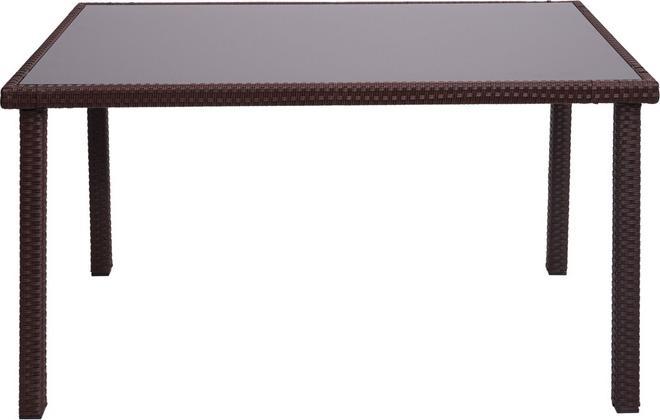Produktbild Swisshandel24 Poly-Rattan Tisch, Gartentisch Balkontisch, 120x75cm - braun (120 cm)