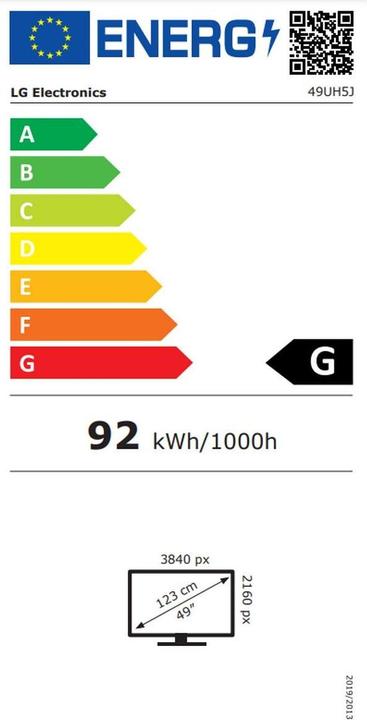 Energy Label LG 49UH5J-H (3840 x 2160 Pixels, 49")