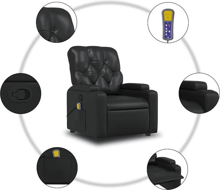 Image du produit VidaXL Fauteuil de massage noir similicuir,Couleur : noir,Matériaux