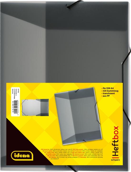 Produktbild Idena Heftbox A4 Gummizug PP transluzent schwarz (A4, 1 x)