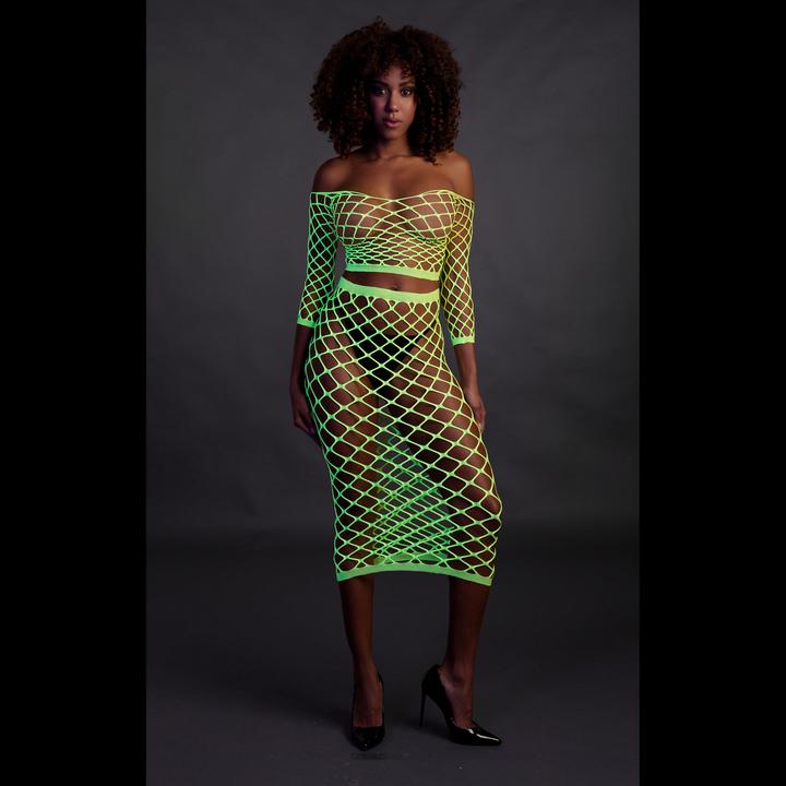Image du produit Ouch! Long Sleeve Crop Top and Long Skirt - Green - XS/XL (Taille unique)