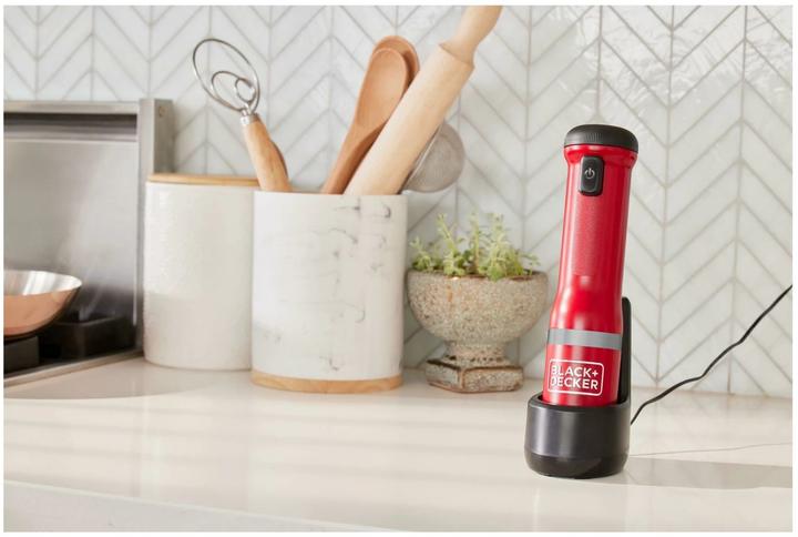 Image du produit Black & Decker Mixeur plongeant Kitchen Wand Rouge, 2 pièces