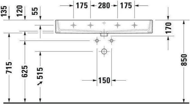 Image du produit Duravit Plan de toilette VERO AIR o ÜL m HLB geschli 1000x470mm 1 HL we WG (470 mm, 1000 mm)