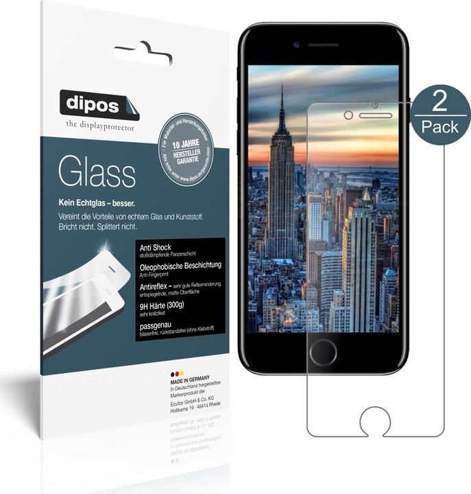 Dipos Displayschutz Anti-Shock (1 Stück, Apple iPhone 8)