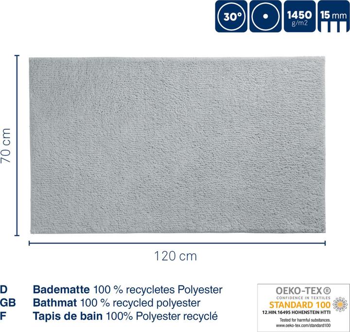 Actual product image Kela Bathmat Maja petrol blue (120 x 70 x 1 cm)