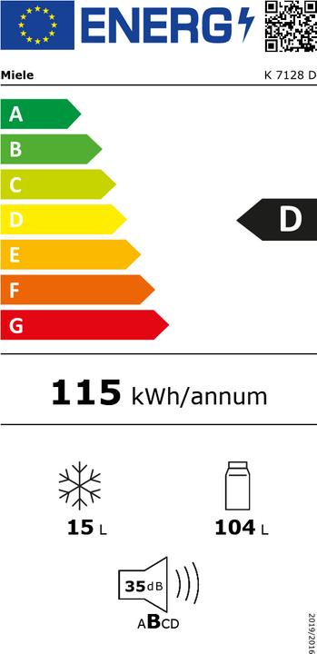 Energy Label Miele K 7128 D (119 l)