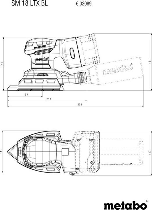 Productafbeelding Metabo SM 18 LTX BL (Vlakschuurmachine)