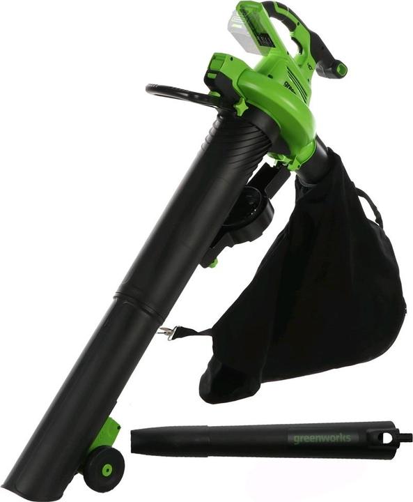 Immagine prodotto Greenworks Aspiratore elettrico per foglie GD40BVII (Batteria ricaricabile, Aspiratore e soffiatore)