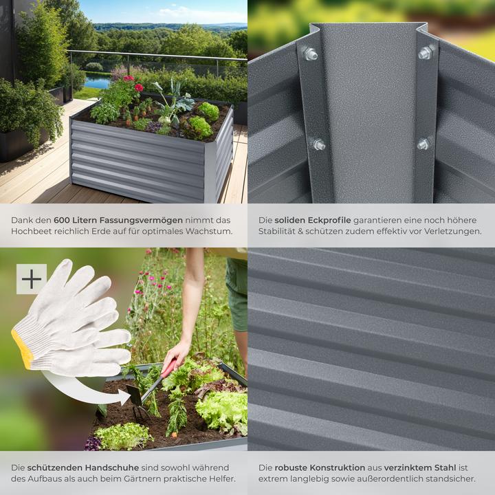 Image du produit tectake Lit surélevé en zinc pour la salvia