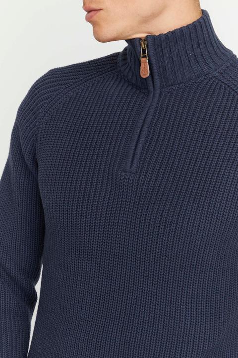 Actual product image Solid Xenox Men's Jumper Chunky Knit Pullover Troyer Made Of 100% Cotton (XXL)