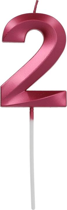 Actual product image Folat Candle Glamour Number 2 Red Metallic