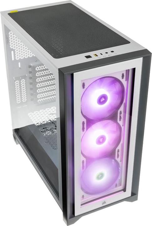 Produktbild Corsair iCUE 4000X RGB Mid-Tower White-Gehäuse aus gehärtetem Glas (ATX, mATX, Mini-ITX, E-ATX)