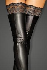 Productafbeelding Noir Handmade Wetlook kousen houden stand (M)
