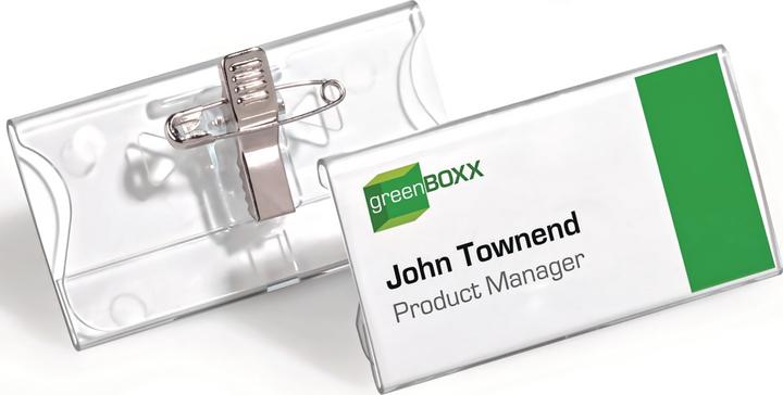 Actual product image Durable Acrylic nameplates with combination clip