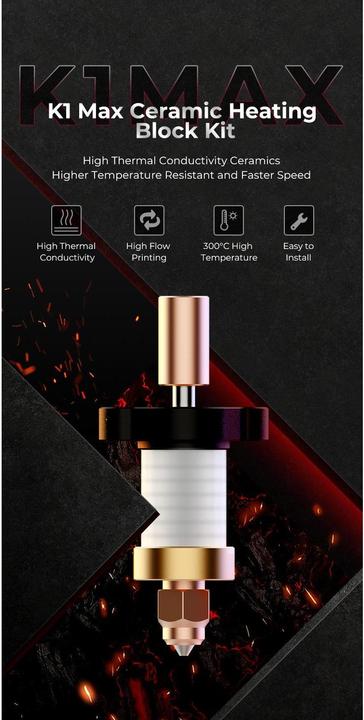 Produktbild Creality K1 Max Keramik Hotend Heizblock Set für 3D-Drucker (Ersatzteile)