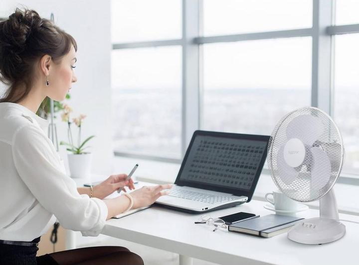 Actual product image Sygonix Tischventilator 40 W (Ø x H) 237 mm x 460 mm Weiss (49.30 dB)