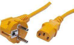 Actual product image Exertis Connect Mains connection cable, angled Schuko plug to IEC socket, orange, 0.6 m mains connection cable (0.60 m)
