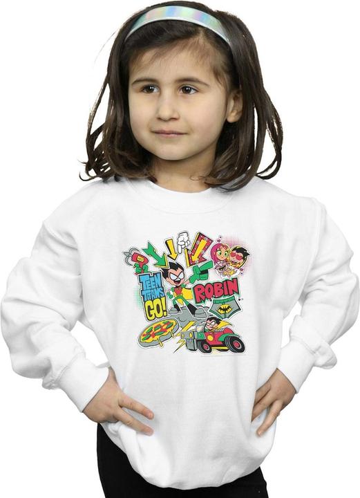 Image du produit - Sweat TEEN TITANS GO ROBIN MONTAGE - Fille (128)