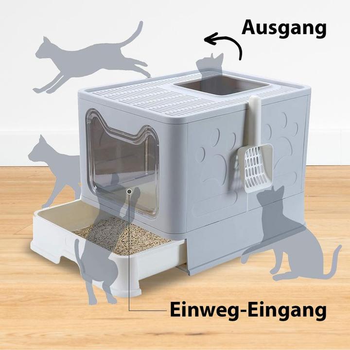 Immagine prodotto Hermex Toilette per gatti XXL con coperchio Cassetta per lettiere (Lettiera per gatti chiusa)