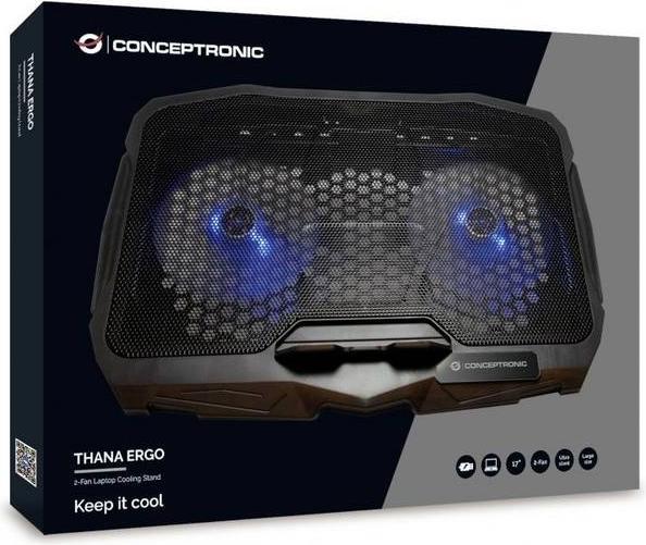 Actual product image Conceptronic THANA07B Notebook Cooling Pad 43.2 cm (17" ) Black