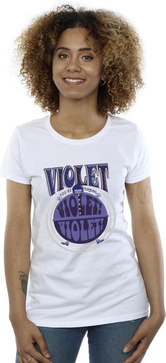 Actual product image Willy Wonka & the Chocolate Factory Womens/Ladies Violet Turning Violet Cotton T-Shirt (XL)