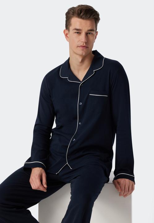 Produktbild Schiesser Pyjama "Fine Interlock" marine (XXL)
