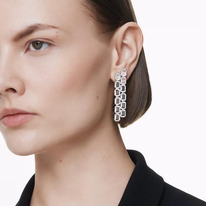 Produktbild Swarovski Millenia Ohrclips Oktagon Schliff Lang Weiss (Swarovski Metall)