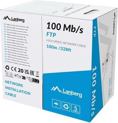 Actual product image Lanberg LAN-Kabel FTP 100MB/s CCA Draht 100m Grau (100 m)