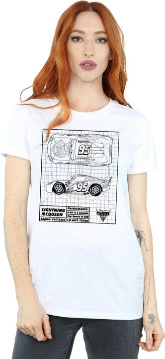 Immagine prodotto Disney Cars Lightning McQueen Blueprint Maglietta Ampia Donna (XXL)