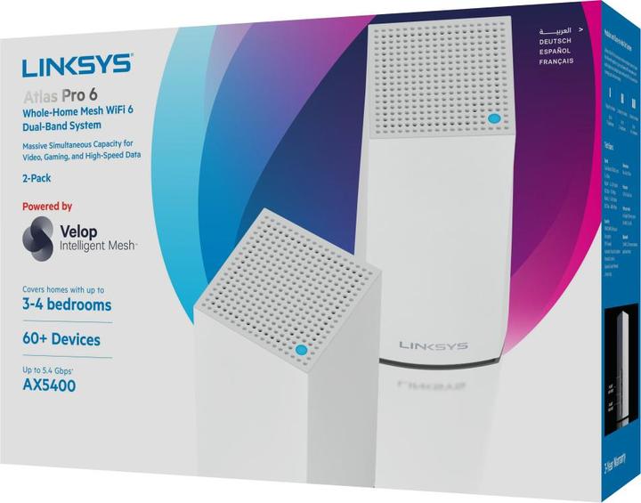 Produktbild Linksys Atlas Pro 6 Dual-band ( / ) Wi-Fi 6 (802.11ax) White 3 Internal