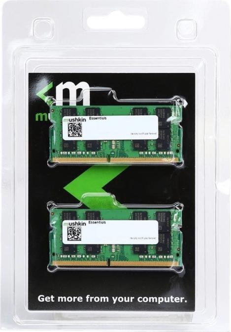 Produktbild Mushkin DDR4 -32 GB - 3200 - CL - 22 - Dual Kit, RAM (MES4S320NF16GX2, Essentials) (2 x 16GB, 3200 MHz, DDR4-RAM, SO-DIMM)