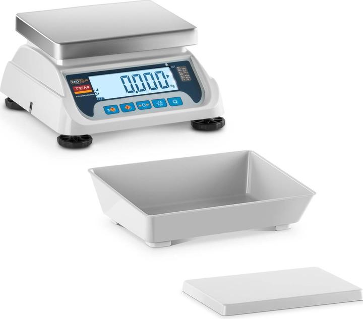 Produktbild TEM Tischwaage geeicht LCD Digitalwaage Kontrollwaage Ladenwaage Marktwaage 6 kg/2 g