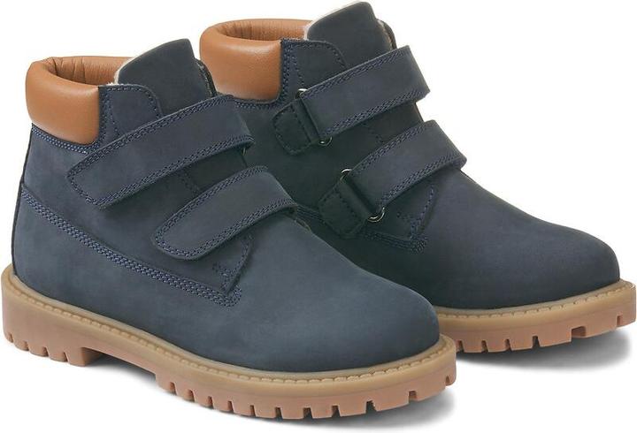 La Redoute Collections Gefütterte Lederboots mit Klettverschluss