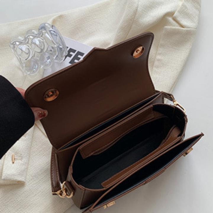 Actual product image Only-Bags.Store Solid colour structured shoulder bag, all-match top handle purse, PU leather handbag