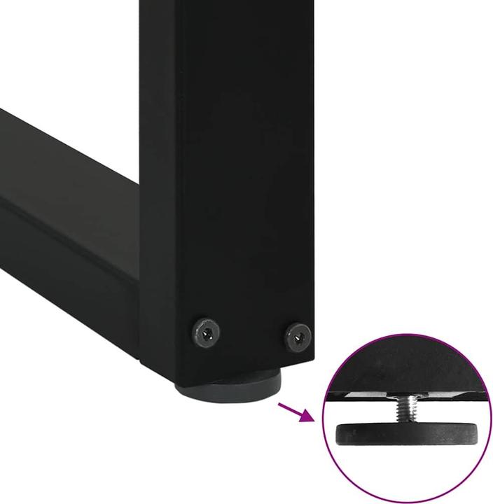 Actual product image VidaXL Coffee table legs U-shape 2 pcs. black 100x(72-73) cm steel table leg