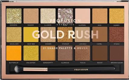 Immagine prodotto Profusion Palette di ombretti 21 ombretti con pennello Gold Rush (Corsa d'oro)