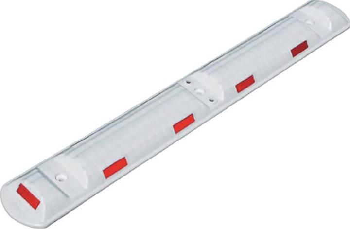 Produktbild HP Autozubehör Leitschwelle L1170xB150xH50mm Polypropylencarbonat weiss mit roten Reflexstreifen