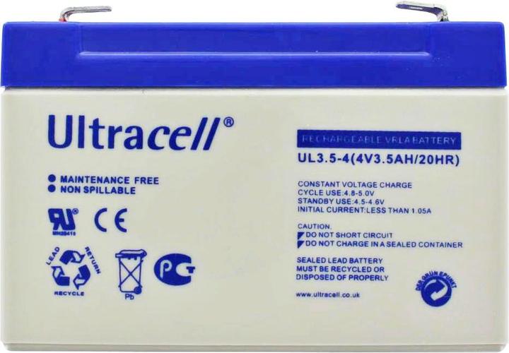 Produktbild Ultralife Akku UL3.5-4, 4 Volt Akku 3500mAh, passend für Sonnenschein A504/3.5S, 4,8mm Kontakte (4 V, 3.50 Ah)