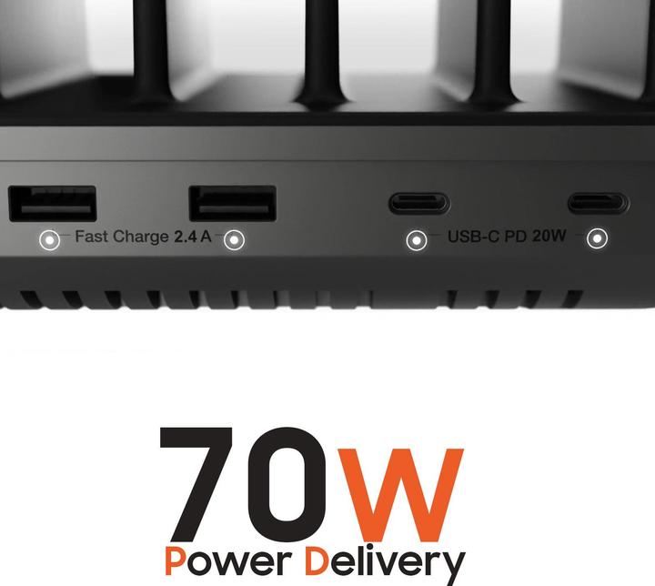 Actual product image Satechi 5 Port MultiDevice Charging Station (20 W)
