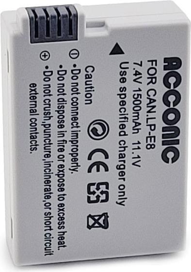 Produktbild Acconic Akku f. Canon EOS 550D 600D 650D 700D LPE8 LP-E8 LP-E8+ (Kamera Akku)