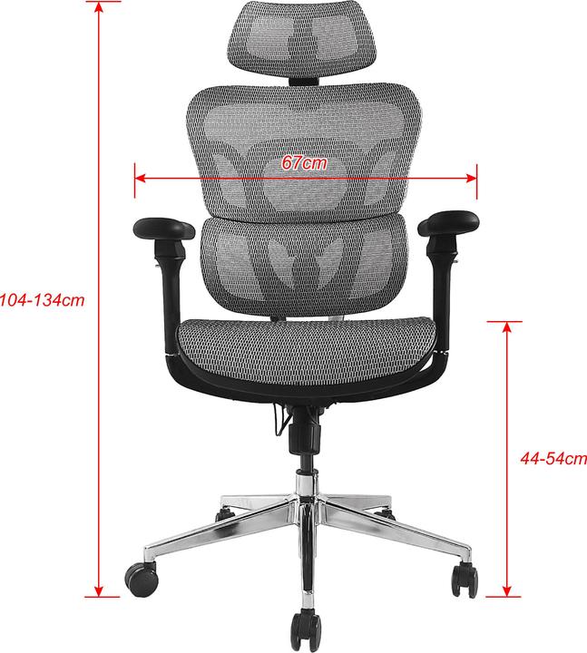 Produktbild equip Ergonomischer Bürostuhl mit Kopf und Armstützen gr