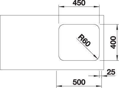 Image du produit Blanco Supra 450-U (Evier sous plan, 43 cm, 48 cm)
